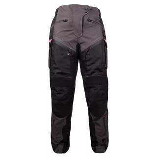 Dámske moto nohavice W-TEC Barbata - čierno-šedo-ružová