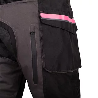 Dámske moto nohavice W-TEC Barbata - čierno-šedo-ružová
