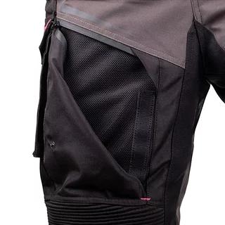 Dámske moto nohavice W-TEC Barbata - čierno-šedo-ružová
