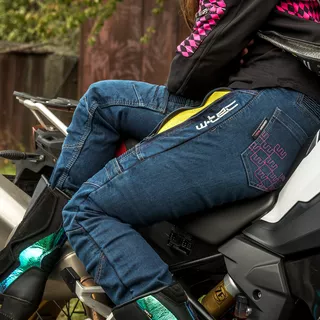 Dámske moto jeansy W-TEC Biterillo Lady - 2.akosť - modrá