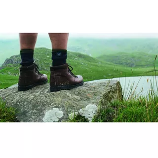 Nepremokavé merino ponožky DexShell Hytherm PRO - Tangelo Red Stripe