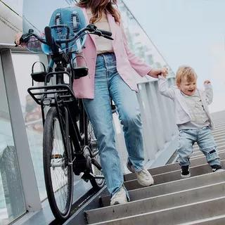 Predná sedačka na bicykel s upínacím adaptérom Urban Iki - Bincho čierna/Bincho čierna