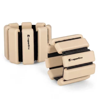 Fitness závažie na členok a zápästie inSPORTline Brace 2x0,5 kg - béžová