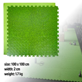 Puzzle tatami podložka inSPORTline Zemalpro 100x100x2 cm - motív trávníka