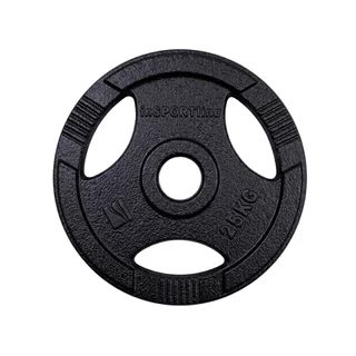 Liatinový olympijský kotúč inSPORTline Hamerton Black 25 kg 50 mm