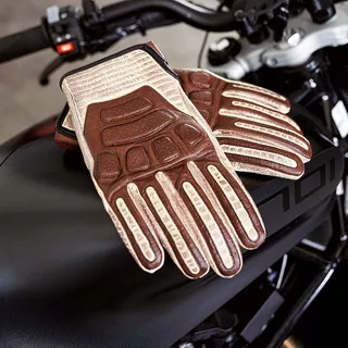 Kožené moto rukavice W-TEC Retro Gloves - hnedo-béžová
