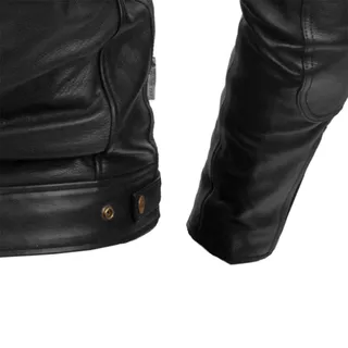 Pánska kožená moto bunda W-TEC Urban Noir - čierna
