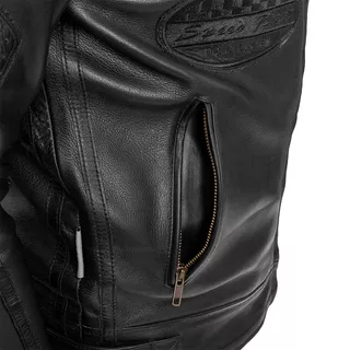 Pánska kožená moto bunda W-TEC Urban Noir - čierna