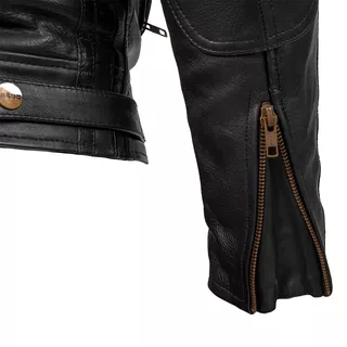 Pánska kožená moto bunda W-TEC Urban Noir - čierna