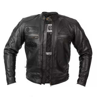 Pánska kožená moto bunda W-TEC Urban Noir - čierna