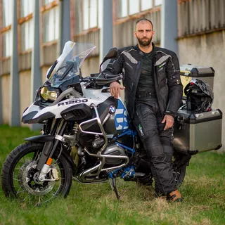 Pánska moto bunda W-TEC Kamicer - čierno-šedá