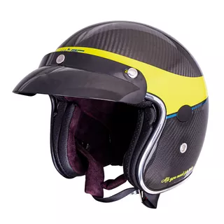 Moto prilba W-TEC Vacabro - 2. akosť - Glossy Carbon