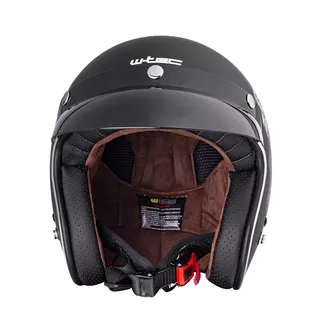 Moto prilba W-TEC Black Heart Kustom - Skull, čierna lesk