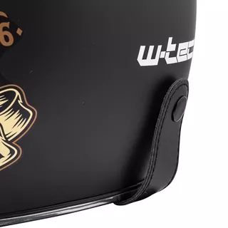 Moto prilba W-TEC Black Heart Kustom - Skull, čierna lesk