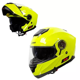 Výklopná moto prilba W-TEC Cullo - fluo žltá