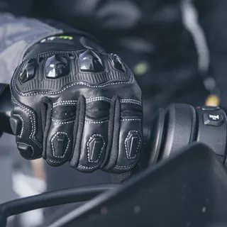 Kožené moto rukavice W-TEC Flanker - čierna