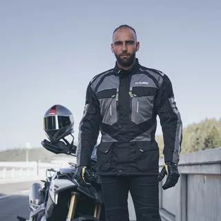 Pánska moto bunda W-TEC Burdys Evo - čierno-šedá