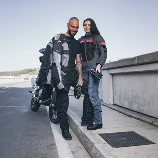 Dámske kožené moto topánky W-TEC Beckie - čierno-ružová