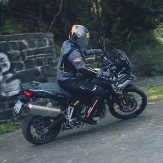 Pánska moto bunda W-TEC Brandon - čierno-šedo-oranžová