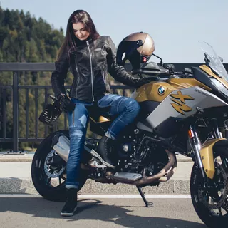 Dámske moto jeansy W-TEC Ekscita - modrá