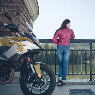 Dámske moto jeansy W-TEC Panimali - modrá