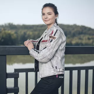 Dámska kožená moto bunda W-TEC Sheawen Lady White - biela