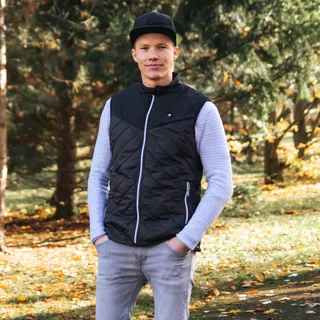 Pánska vyhrievaná vesta inSPORTline WARMhim - 2.akosť - čierna