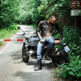 Kožená moto bunda W-TEC Mungelli - vintage hnedá