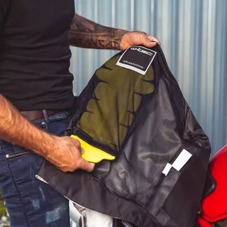 Pánska textilná bunda W-TEC 91 Cordura - 2.akosť - biela s červeným a modrým pruhom
