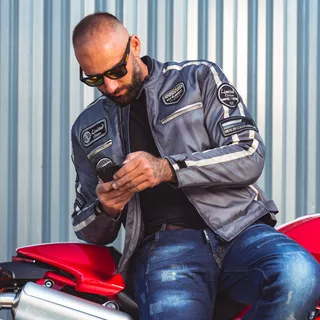 Pánske moto jeansy W-TEC Feeldy - modrá