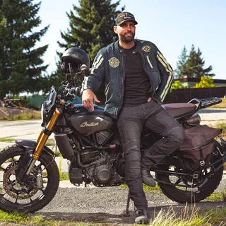 Pánske moto jeansy W-TEC Alfred CE - modrá