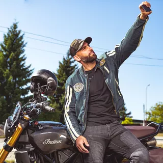 Pánske moto jeansy W-TEC Alfred CE - modrá