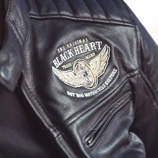 Pánska kožená bunda W-TEC Black Heart Wings Leather Jacket - 2. akosť - čierna
