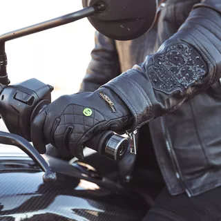 Dámske kožené moto rukavice W-TEC Perchta - čierna