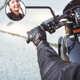 Dámska kožená bunda W-TEC Strass - 2.akosť - čierna s kamienkami