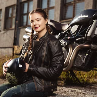 Dámska kožená moto bunda W-TEC Black Heart Lizza - 2.akosť - vintage hnedá