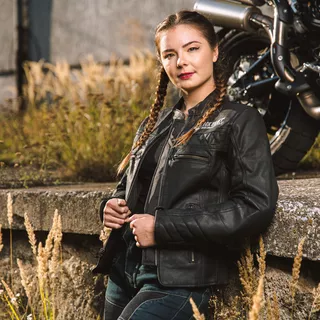 Dámska kožená moto bunda W-TEC Black Heart Raptura - 2. akosť - čierna