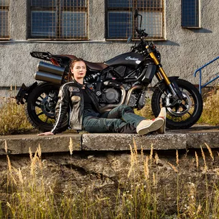 Moto topánky W-TEC SmokinJoe - 2.akosť - béžová s červeným pruhom