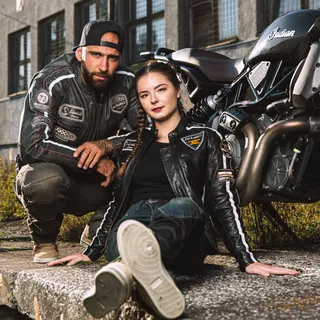 Moto topánky W-TEC SmokinJoe - 2.akosť - béžová s červeným pruhom