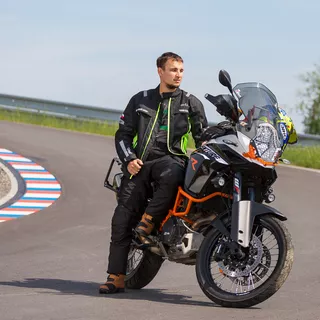 Moto bunda W-TEC Gelnair - 2.akosť - čierno-zelená
