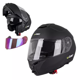 Výklopná moto prilba W-TEC FS-907 P/J - Black Matt