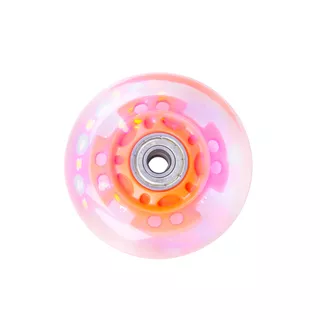 Svietiace koliesko na inline korčule PU 64*24 mm s ABEC 5 ložiskami - čierna - oranžová