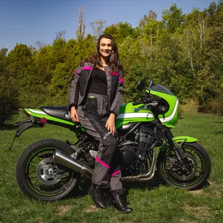 Dámske kožené moto topánky W-TEC Jartalia - čierna