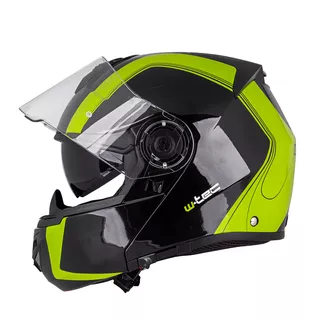 Výklopná moto prilba W-TEC Vexamo PP s Pinlockom - čierno-zelená