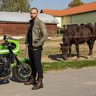 Pánske moto jeansy W-TEC Aredator - 2. akosť - čierna
