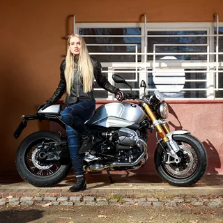 Dámske moto jeansy W-TEC Rafael - modrá