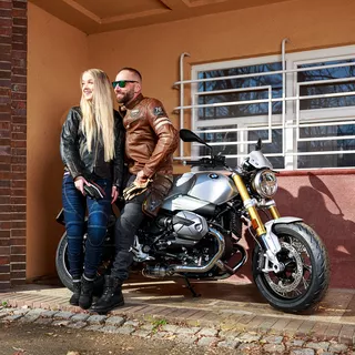 Pánske moto jeansy W-TEC Oliver - čierna