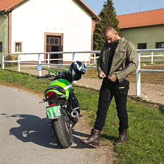 Pánske moto jeansy W-TEC Aredator - 2. akosť - čierna
