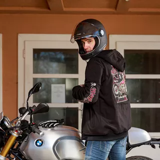 Pánska mikina W-TEC Black Heart Vintage Iron Hoodie - čierna
