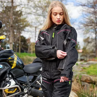Dámska moto bunda W-TEC Progair Lady - 2. akosť - čierno-ružová